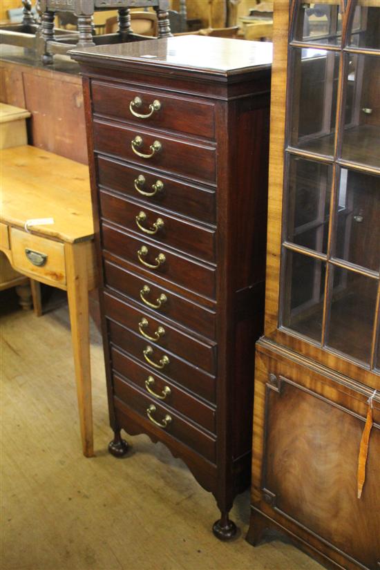 Mahogany music cabinet, no drawers